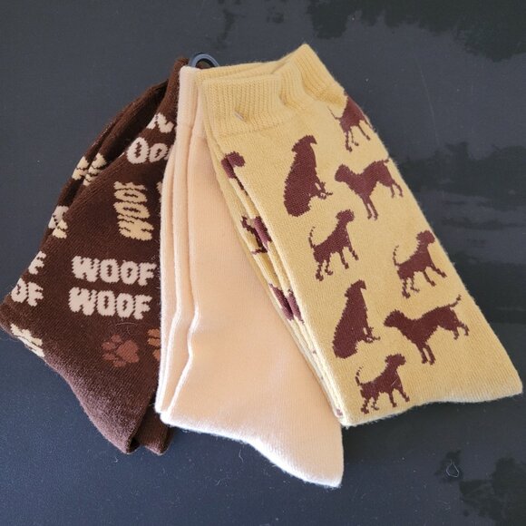 Set of 3 Dog Inspired Above the Ankle Novelty Socks - Picture 1 of 4